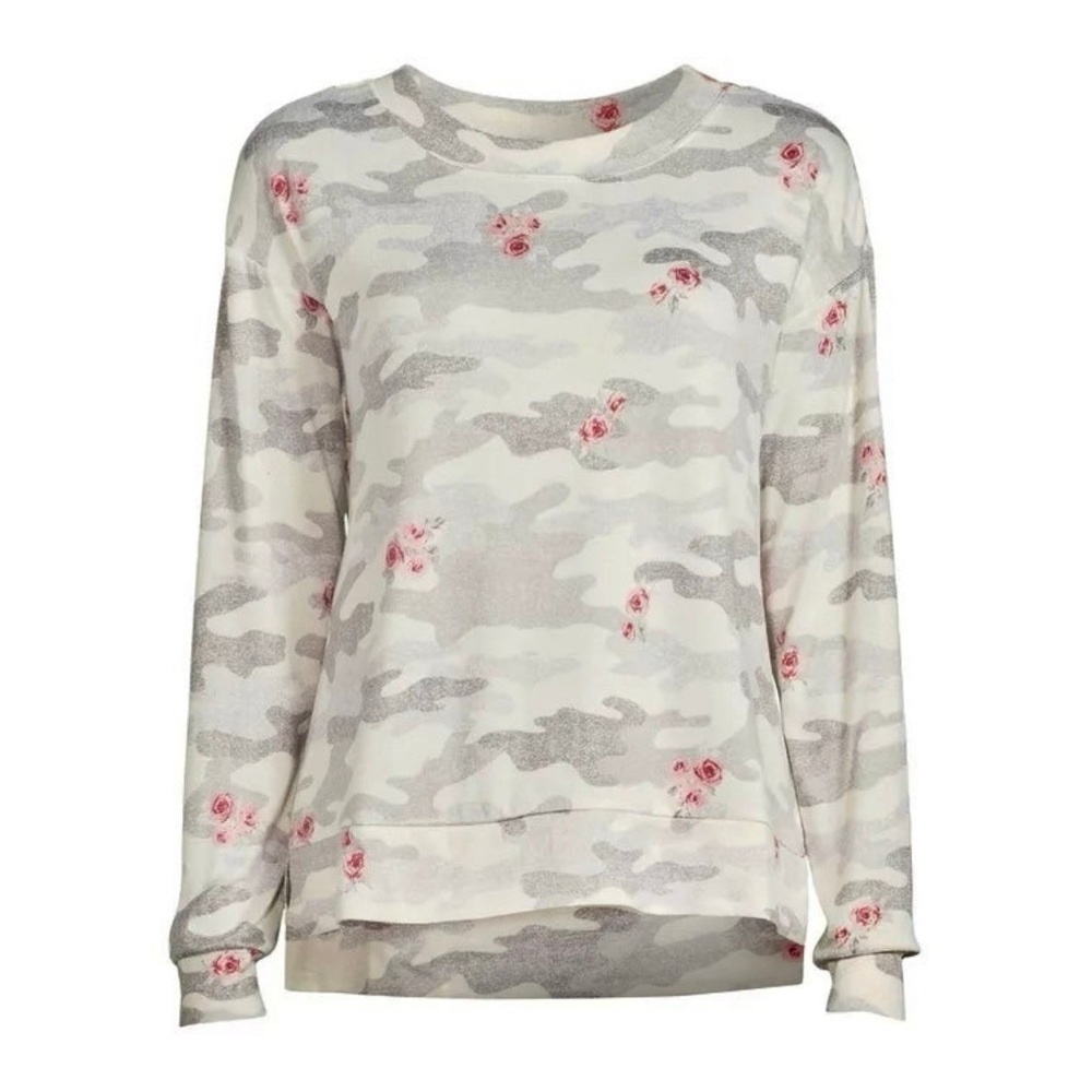 🆕 Secret Treasures Women's Hacci Camo Rose Sleep Lounge Shirt Top 2XL (18W-20W)